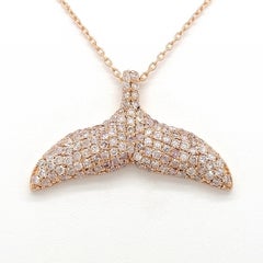 0.75ct Natural Pink Diamond Pendant Necklace 14k Rose Gold 