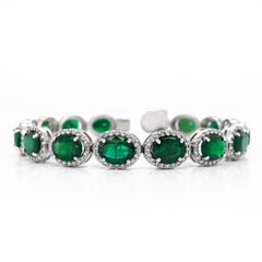 21.76tcw Emerald and Diamond Bracelet