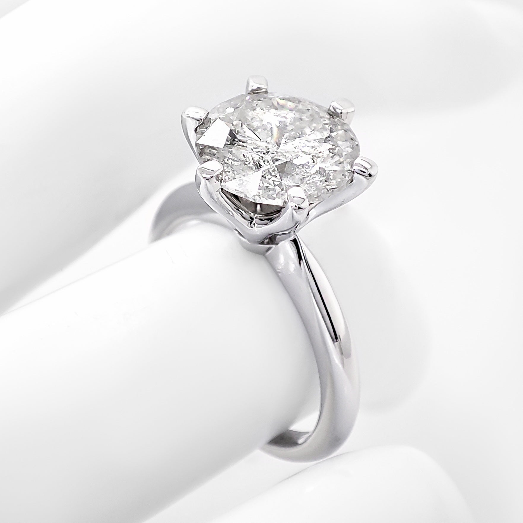 IGI Certified - 3.62ct Round Diamond Solitaire Ring 14k White Gold
