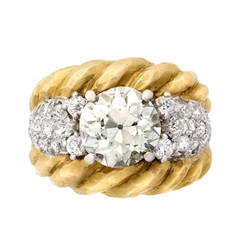 Past Era David Webb Diamond Gold Platinum Ring 3
