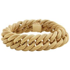 Gold Mesh Curb-Link Bracelet