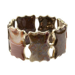 Georgian Agate Scalloped Plaque Bracelet