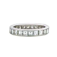 Past Era Art Deco Square-Cut Diamond Channel-Set Eternity Band 9