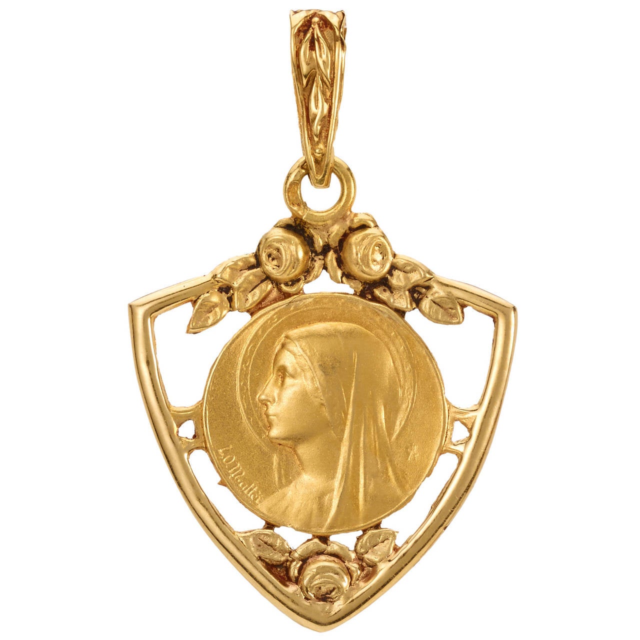 Belle Epoque Small Gold Openwork Madonna Medallion