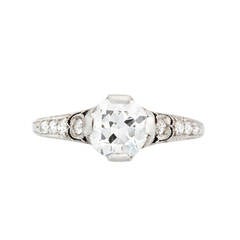 Tiffany & Co. Art Deco Diamond Platinum Solitaire Ring