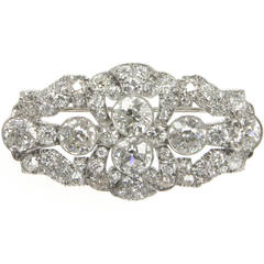 Art Deco Openwork Diamond Plaque Pin