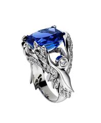 Ana De Costa Gold Tanzanite Diamond Cocktail Ring 8