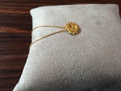 Ana de Costa Yellow Gold Yellow Diamond Sun Circular Pendant Necklace