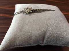 Ana de Costa Blackened White Gold Green Tsavorite Star Drop Chain Pendant