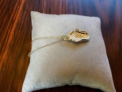 Ana de Costa Platinum Yellow Gold White Diamond Tsavorite Lotus Petal Pendant