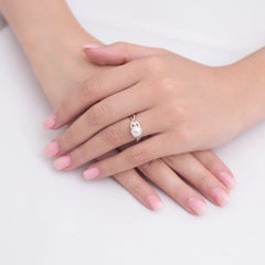 Freshwater Pearl and Diamond Infinity Ring in 14K Solid Gold for Women