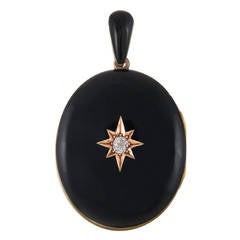 Victorian Enamel and Old European Cut Diamond Locket 7