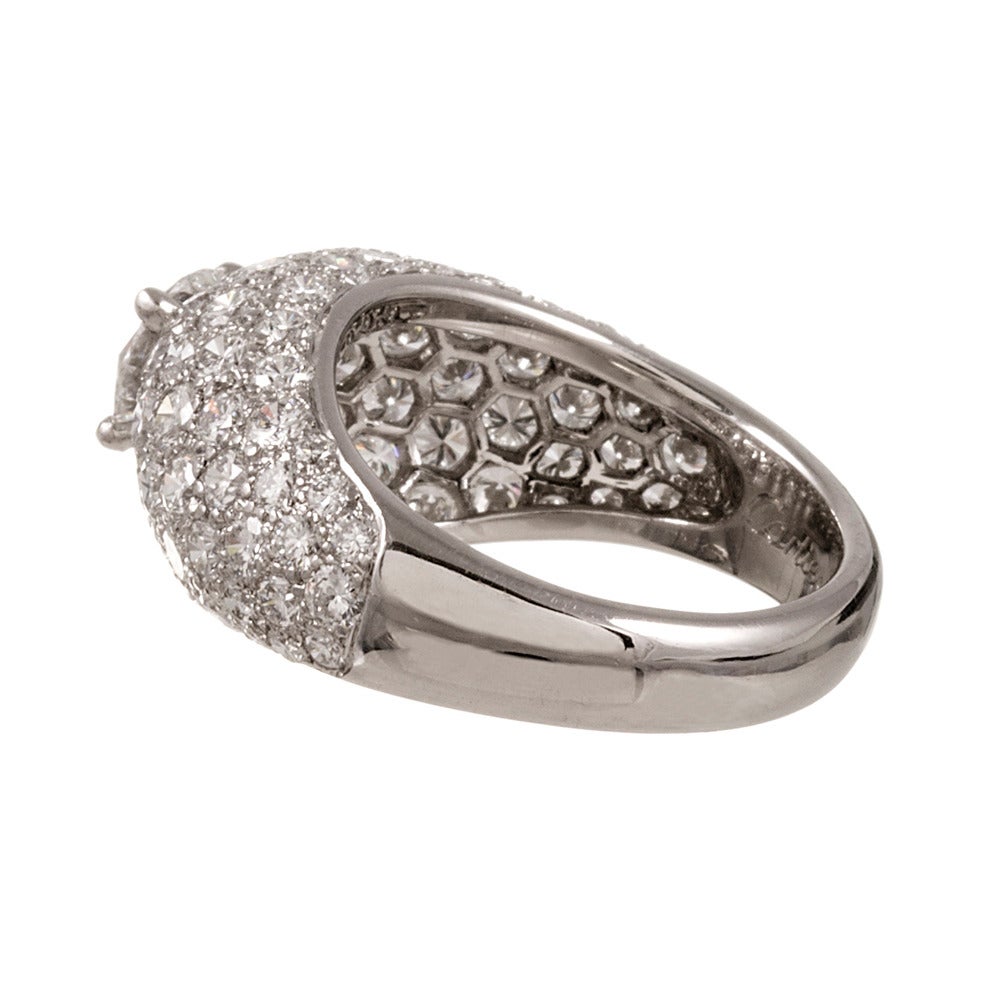 Women's Cartier Diamond Platinum Dome Ring