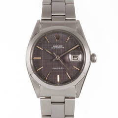 Rolex Stainless Steel Oyster Date Linen Dial Wristwatch Circa 1970s Ref 6694