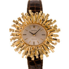 Rolex Geneva Lady's Gold Modernist Wristwatch 1970
