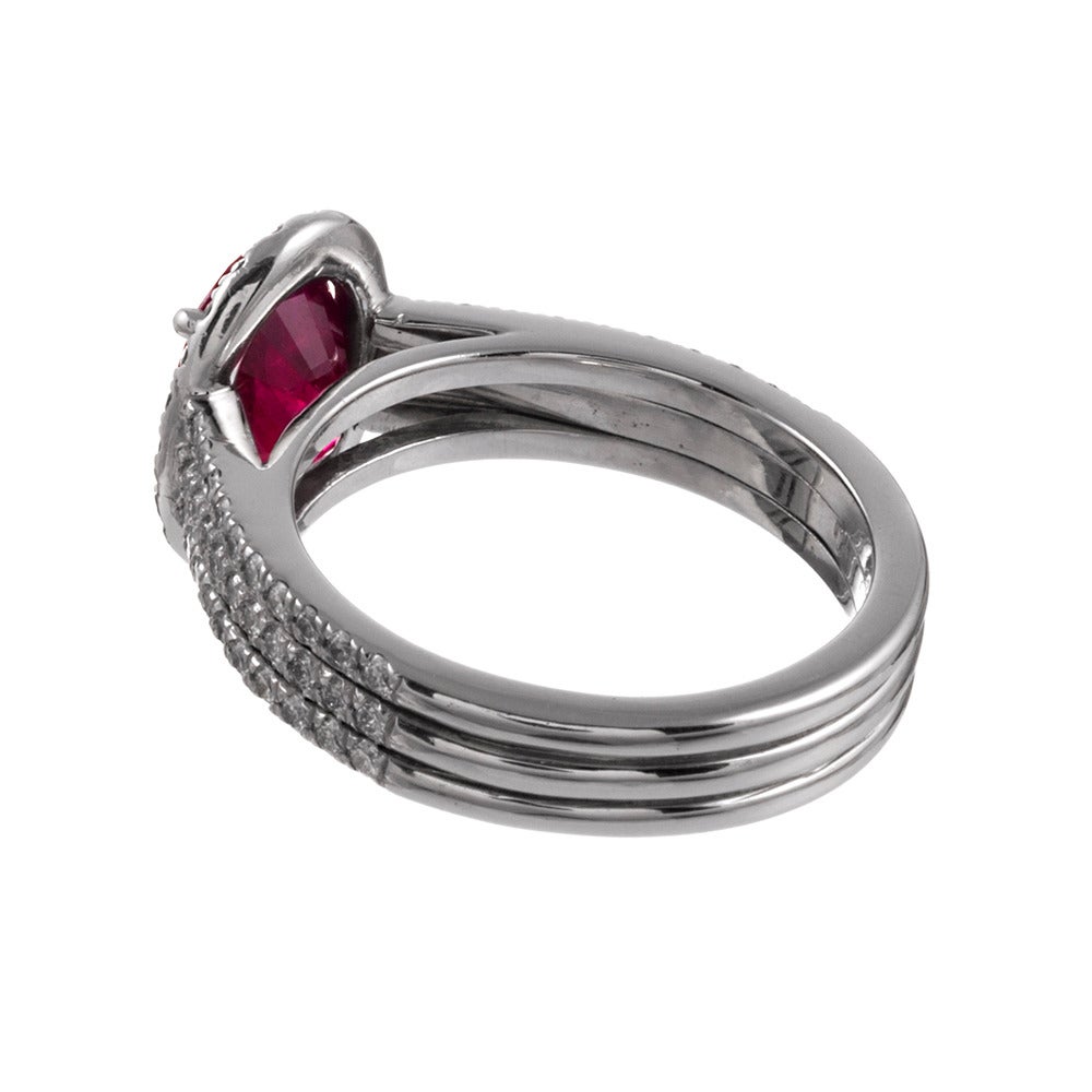 2.60 Carat Ruby Diamond Ring In Excellent Condition In Carmel-by-the-Sea, CA