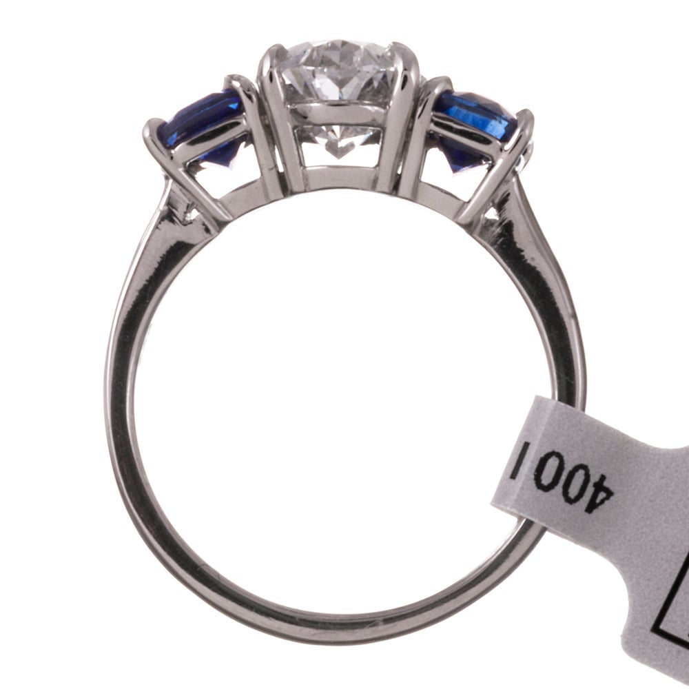 Women's 2.01 Carat GIA Cert Diamond Sapphire Ring