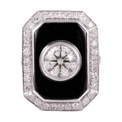 2.00 Carat Diamond and Chalcedony Plaque Ring 2.00 Carat Diamond and Chalcedony Plaque Ring