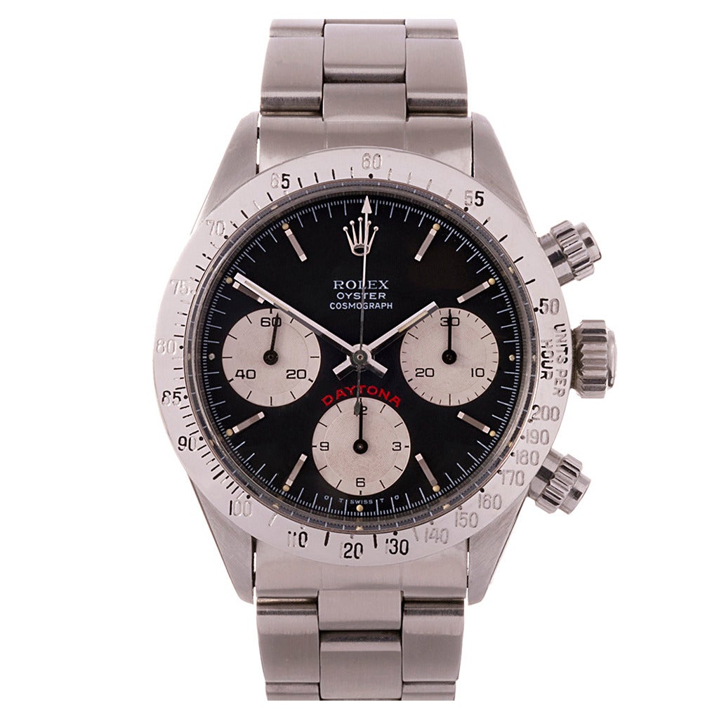 Rolex Stainless Steel Daytona Big Red Sigma Dial Wristwatch Ref #6265