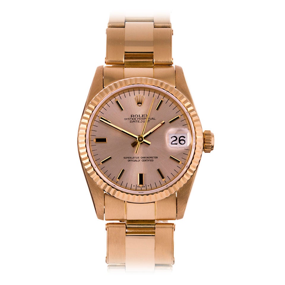 Rolex Yellow Gold Oyster Perpetual Datejust Wristwatch