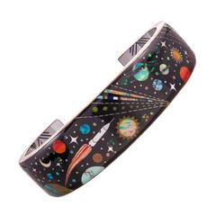Mother of Pearl Enamel Inlaid Gold “Cosmos” Bracelet