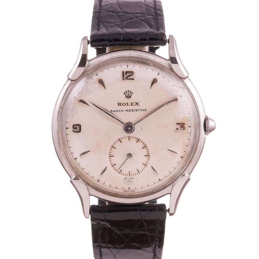 Rolex Stainless Steel Precision Dress Wristwatch Ref 4498 