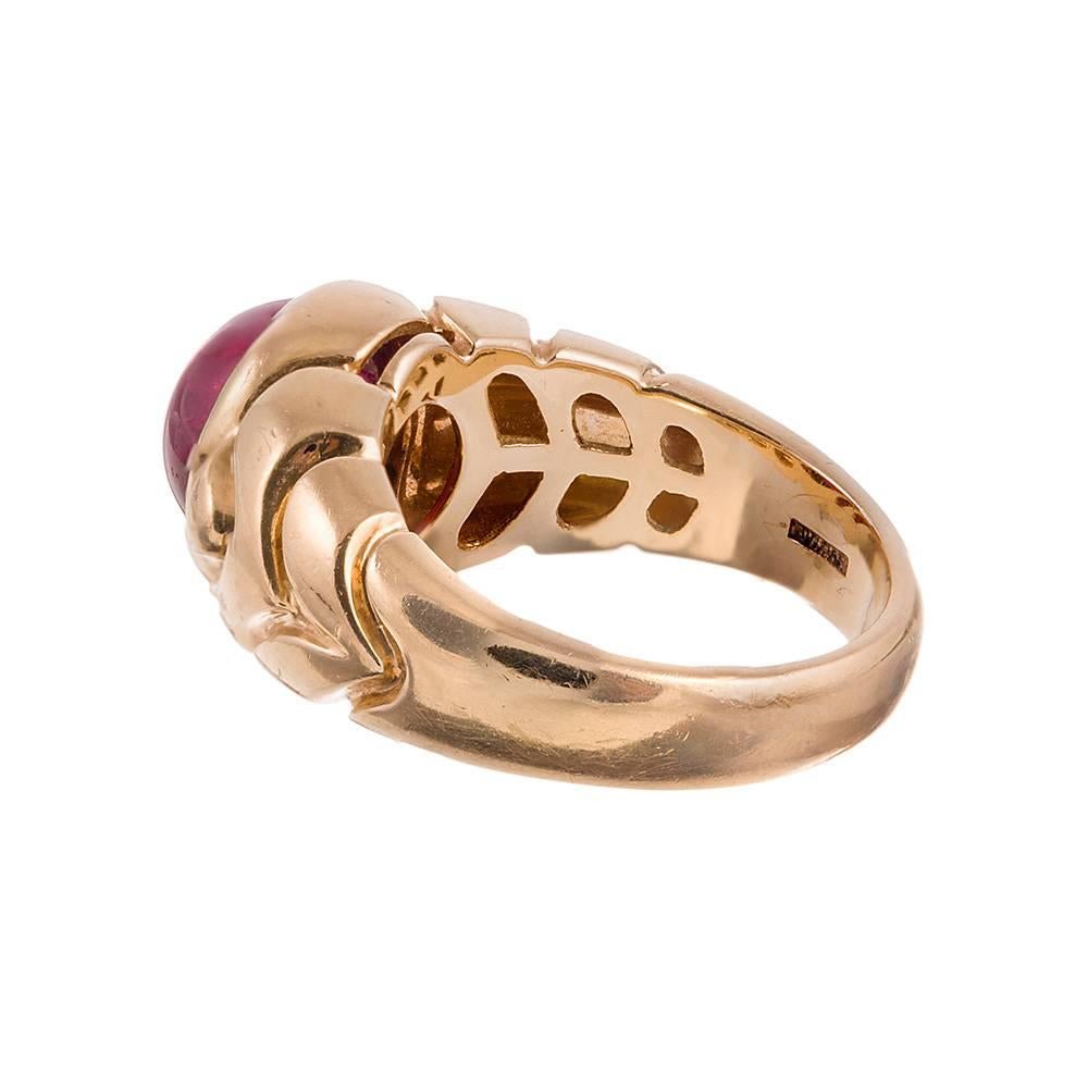 Bulgari Rubellite Gold Ring In Excellent Condition In Carmel-by-the-Sea, CA