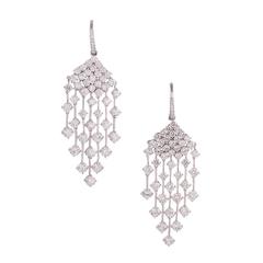 14.52 Carats Cascading Diamonds Platinum Chandelier Earrings 9