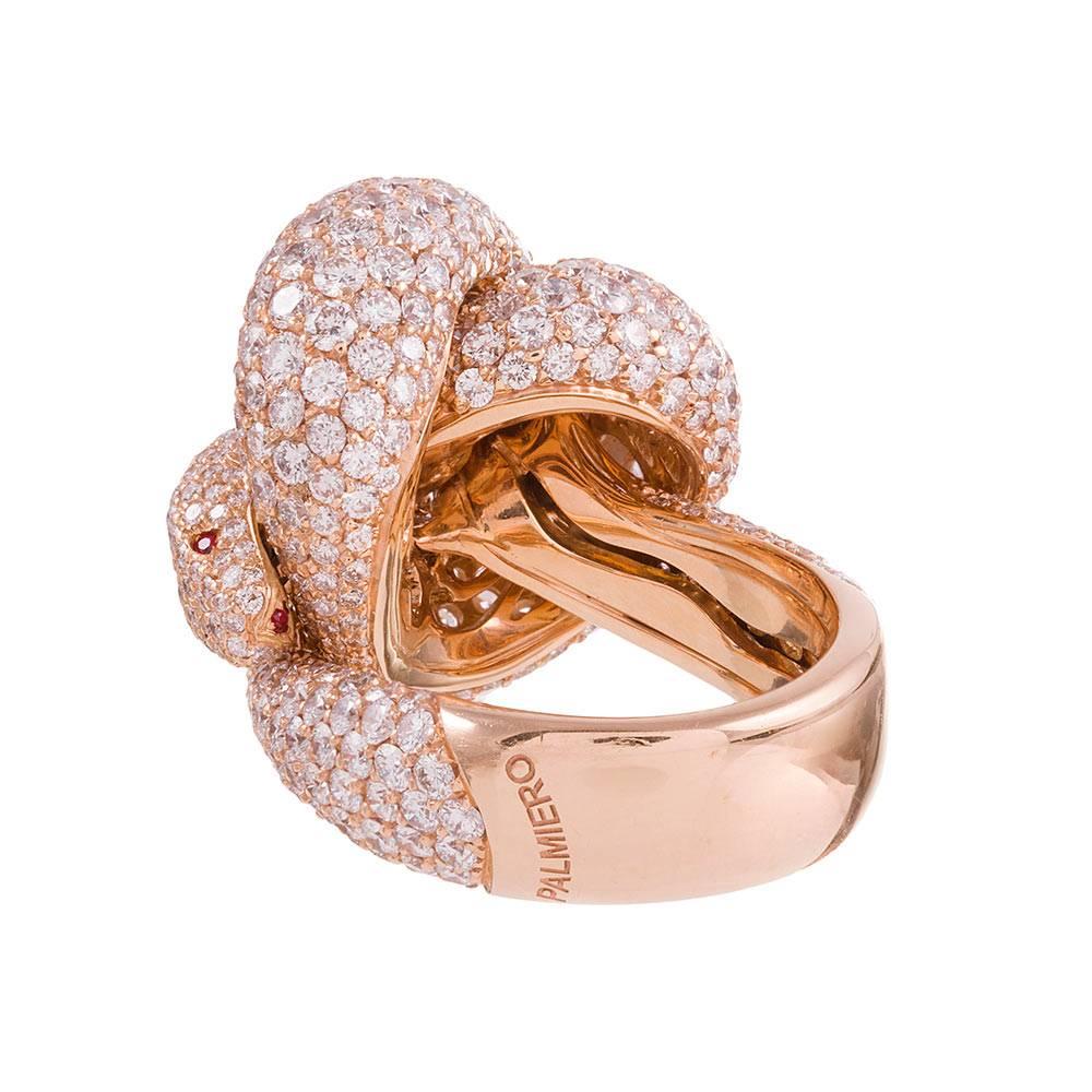 Palmiero 11.64 Carats Diamonds Gold Snake Ring In Excellent Condition In Carmel-by-the-Sea, CA