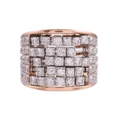 Used Gemayel 3.00 Carat Diamonds Two-Color Gold Abacus Ring