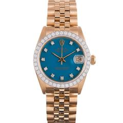 Rolex Yellow Gold Diamond Stella Dial Datejust Wristwatch Ref. 6828