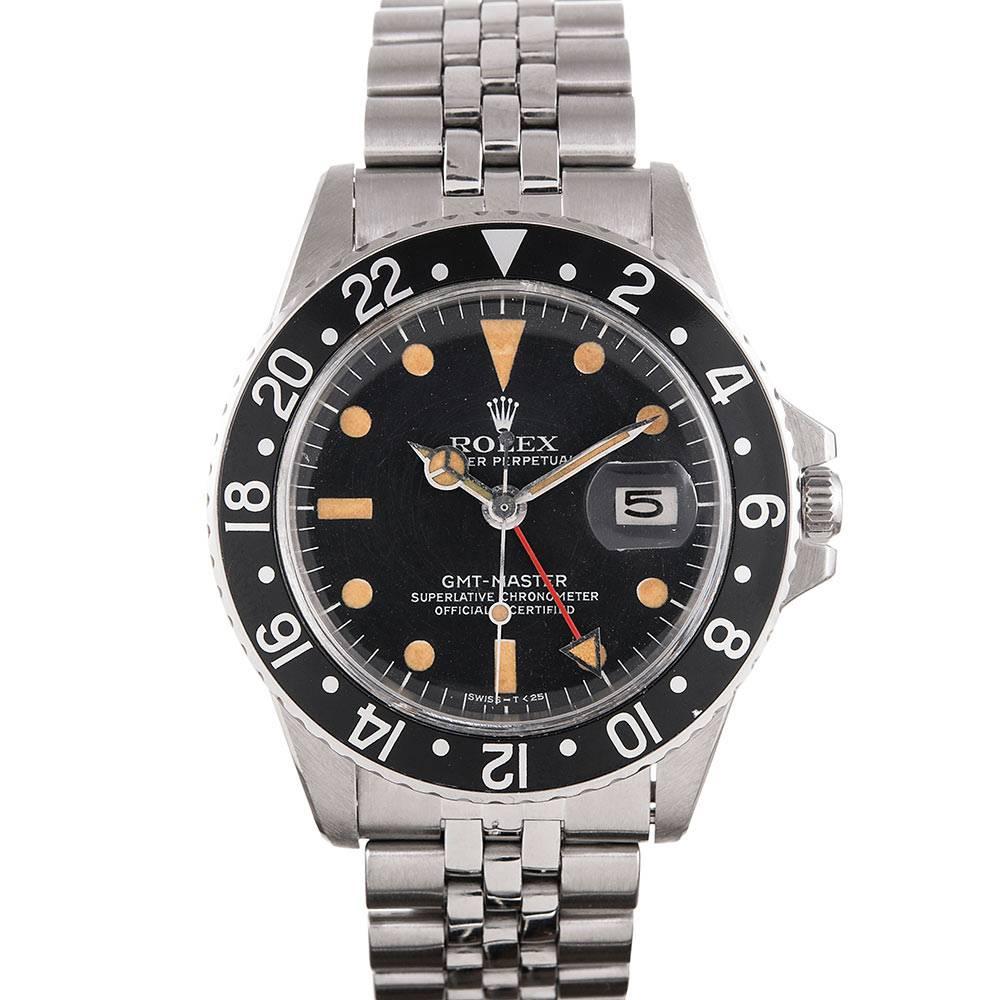 Rolex Stainless Steel GMT Wristwatch Ref 1675 
