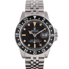 Retro Rolex Stainless Steel GMT Wristwatch Ref 1675 