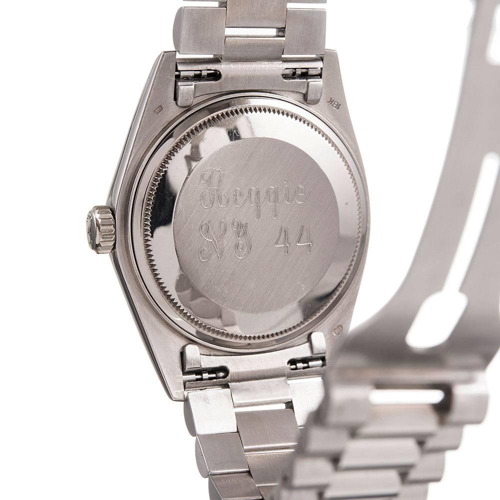 Women's or Men's Rolex White Gold Diamond Reggie Jackson Day-Date Wristwatch Ref 18039