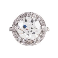 Art Deco 4.00 Carat Round Diamond Ring