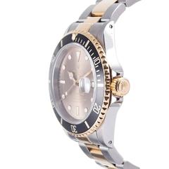 Rolex Yellow Gold Stainless Steel Submariner Color Change Dial Wristwatch