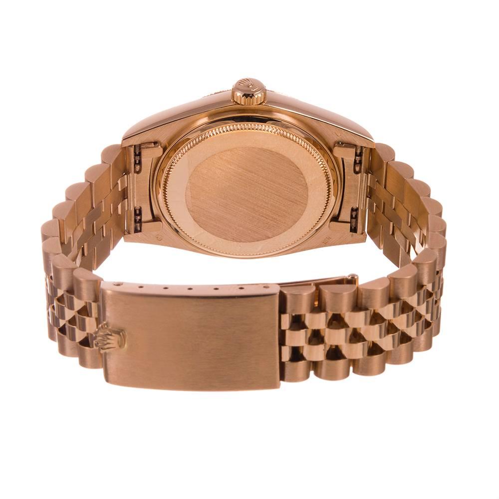 Rolex Yellow Gold Datejust Birch Wood Dial Bark Bezel Wristwatch Ref 16078 In Excellent Condition In Carmel-by-the-Sea, CA