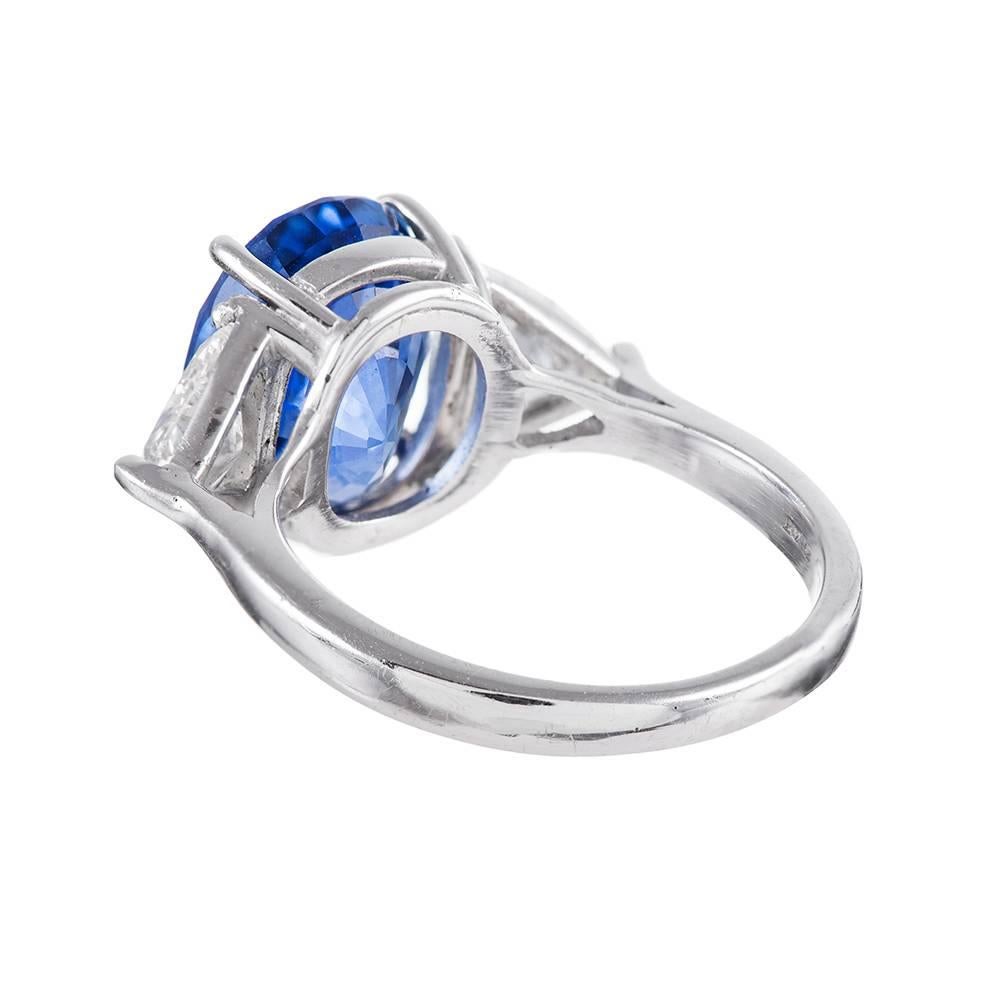 sapphire ring with trillion diamonds