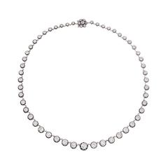 Antique 21 Carat Old European Cut Diamond Necklace