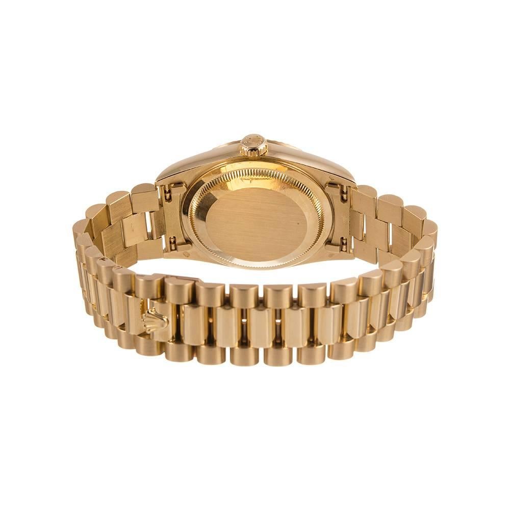 Rolex Gelbgold Diamant Aventurin Zifferblatt Day-Date Armbanduhr Ref 18238 für Damen oder Herren