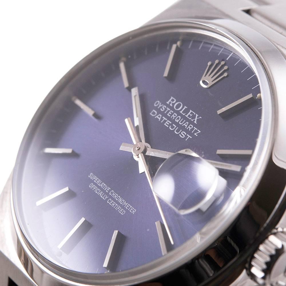 Rolex Stainless Steel Oyster Quartz Color Change Dial Wristwatch Ref 1700  In Excellent Condition In Carmel-by-the-Sea, CA