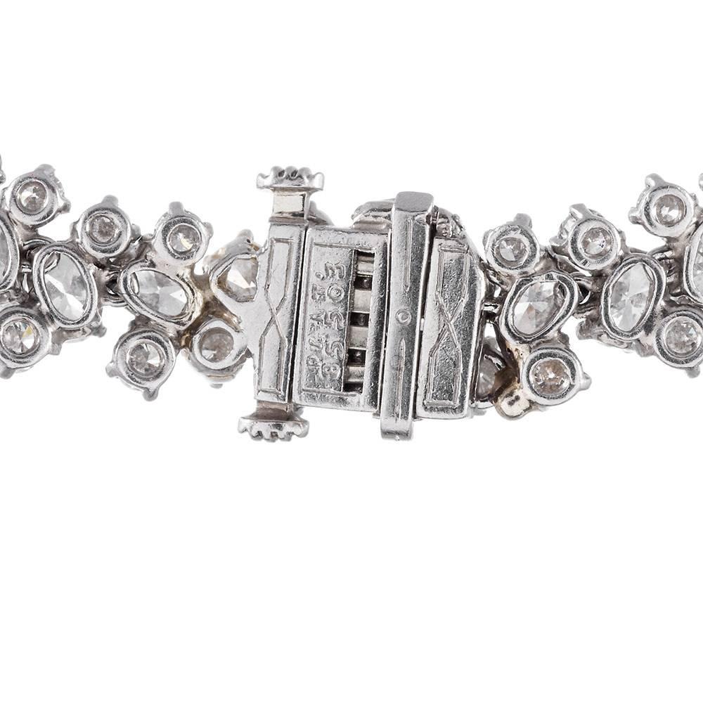 Women's or Men's Oscar Heyman Oval and Round Brilliant Cut Diamond Necklace