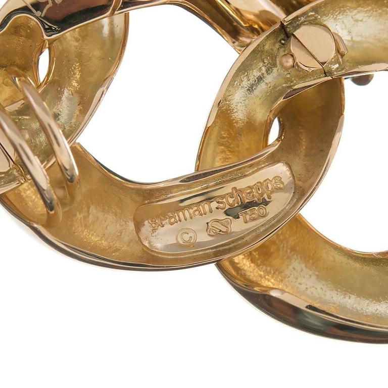 Mixed Cut Seaman Schepps Lapis Gold Link Necklace For Sale