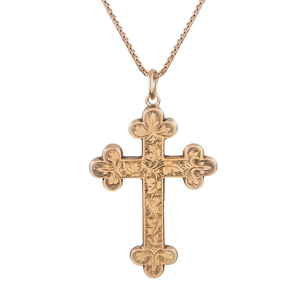 victorian gold engraved cross pendant at 1stdibs victorian gold engraved cross pendant at 1stdibs