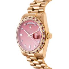 Rolex Yellow Gold Orange "Stella" Dial Day-Date Wristwatch