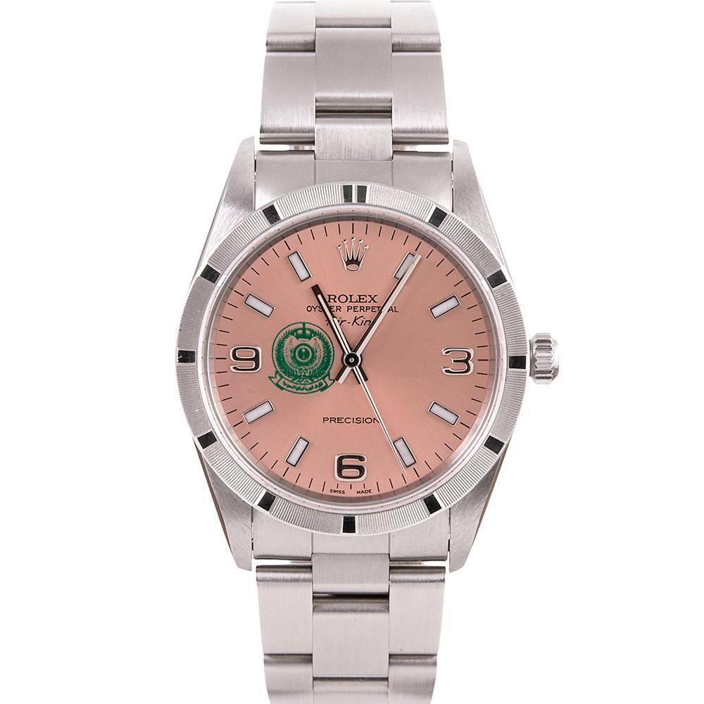 Rolex Stainless Steel Saudi Air Force Air King Wristwatch Ref 78350 For