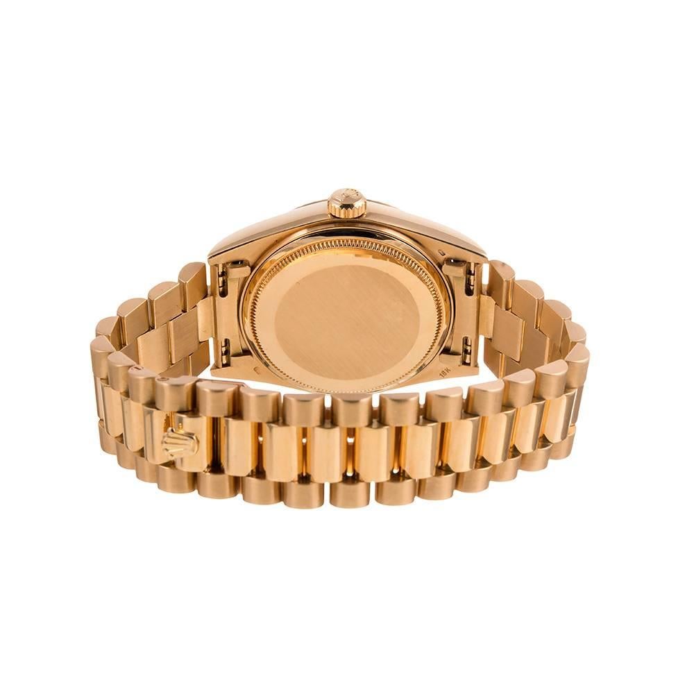 Rolex Yellow Gold Lapis Dial Day-Date Wristwatch Ref 18038 In Excellent Condition In Carmel-by-the-Sea, CA