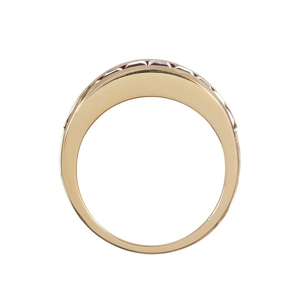 Women's or Men's Channel Set Ruby Diamond Gold Band Ring