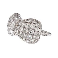 1950s Diamond Platinum Bow Ring