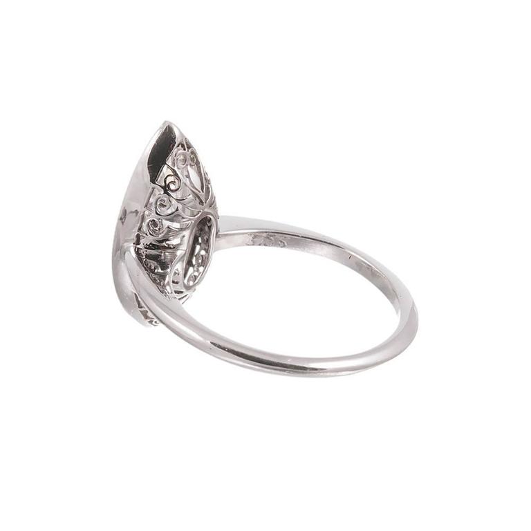 1920s 3.56 Carat Marquise Diamond Platinum Solitaire Ring at 1stDibs